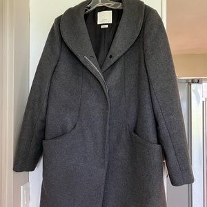 Aritzia Wilfred Cocoon Coat - LARGE - Charcoal